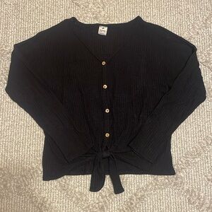 Lovemarks Black Waffle Knit LS Shirt